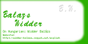 balazs widder business card