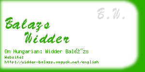 balazs widder business card